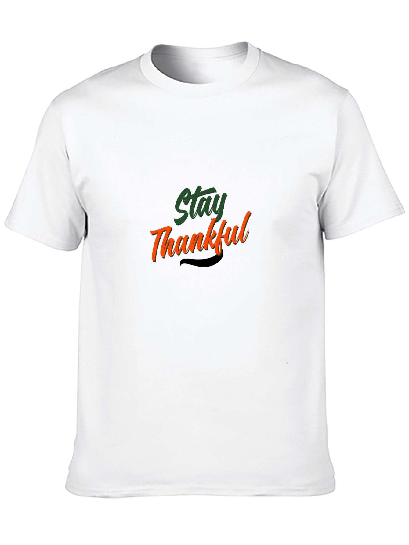Stay Thankful Black Graphic T-Shirt