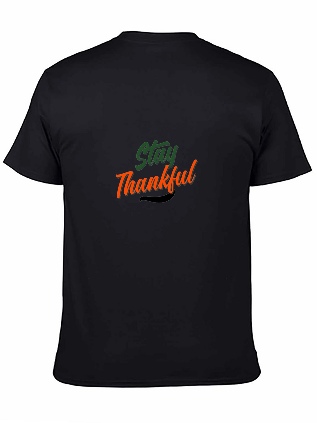 Stay Thankful Black Graphic T-Shirt