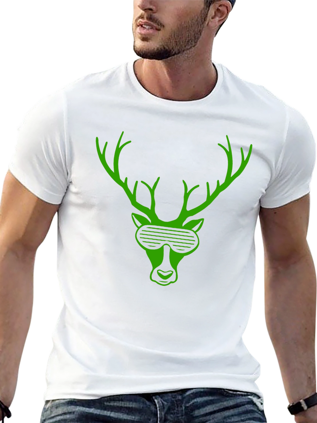Cool Deer Graphic Tee - Stylish Black T-Shirt