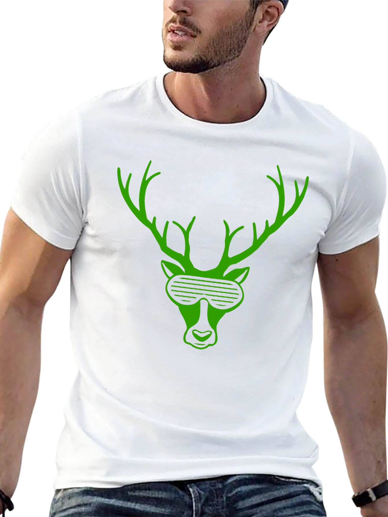 Cool Deer Graphic Tee - Stylish Black T-Shirt
