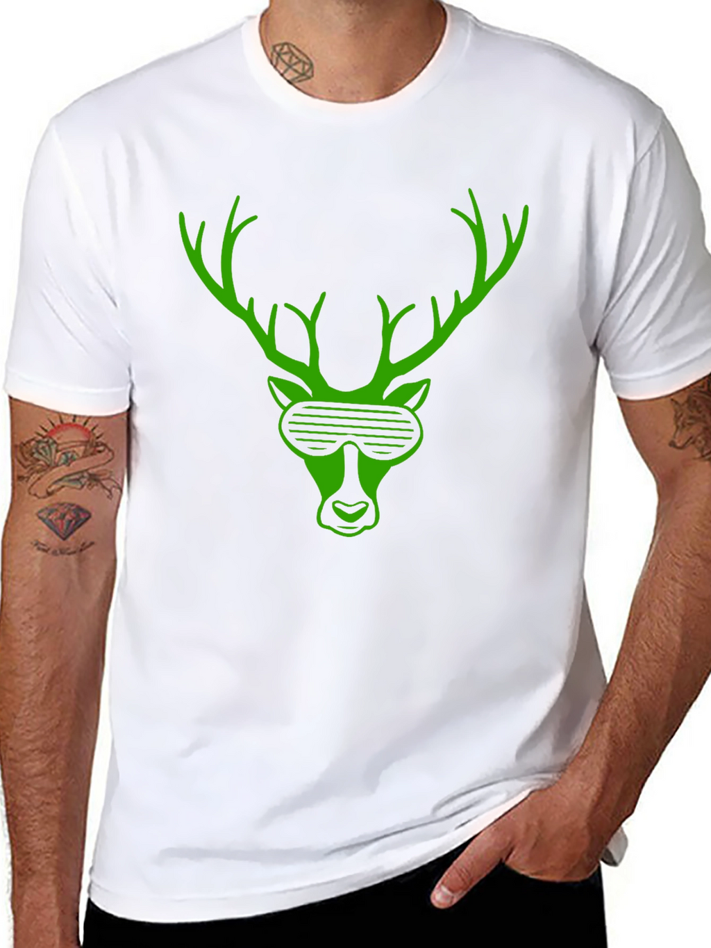 Cool Deer Graphic Tee - Stylish Black T-Shirt