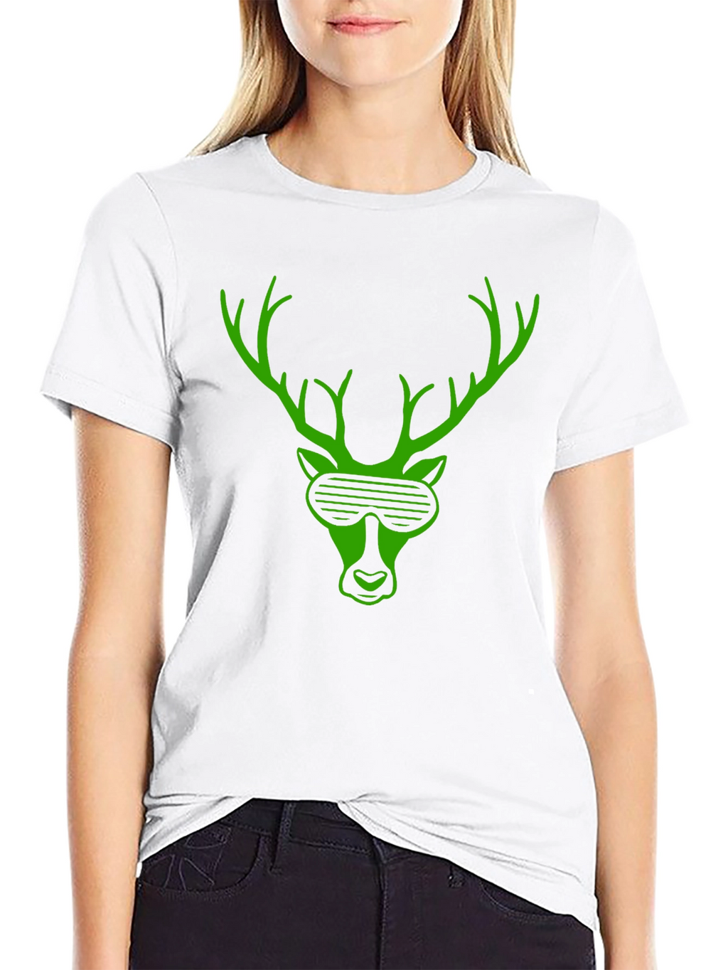 Cool Deer Graphic Tee - Stylish Black T-Shirt