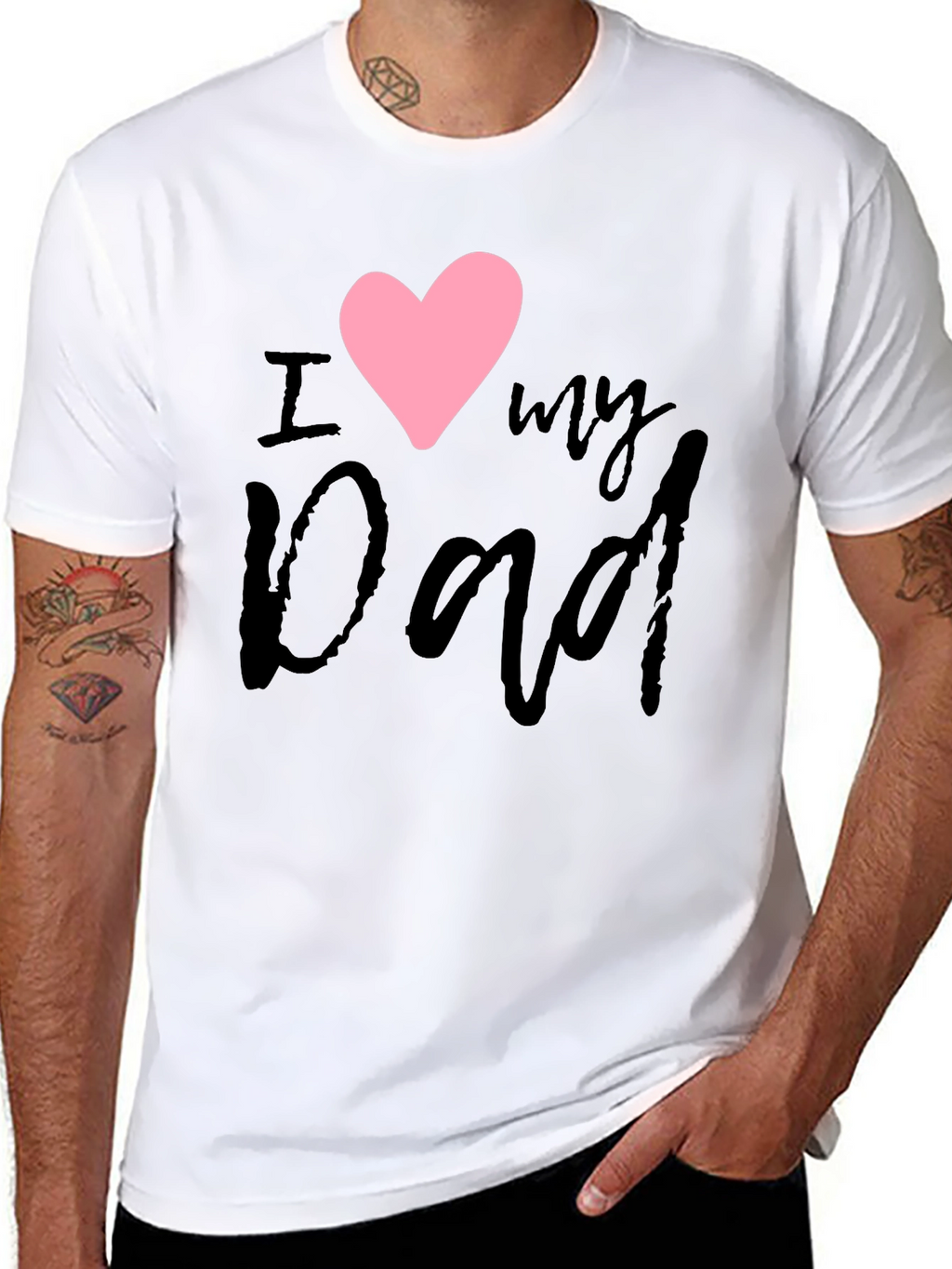 I Heart My Dad Black T-Shirt