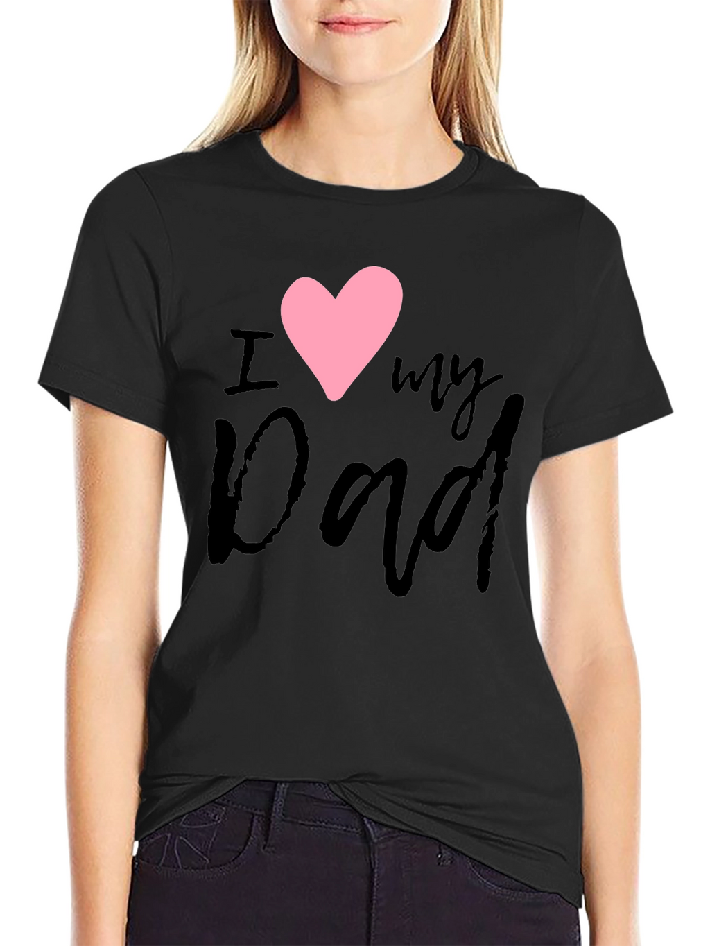 I Heart My Dad Black T-Shirt