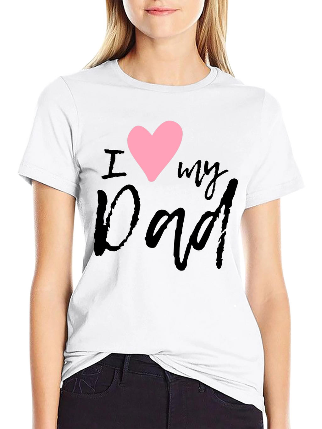 I Heart My Dad Black T-Shirt
