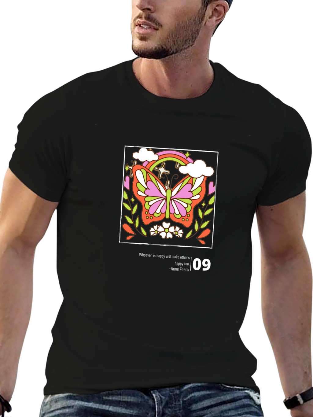 Butterfly Graphic Tee - Inspirational Anne Frank Quote