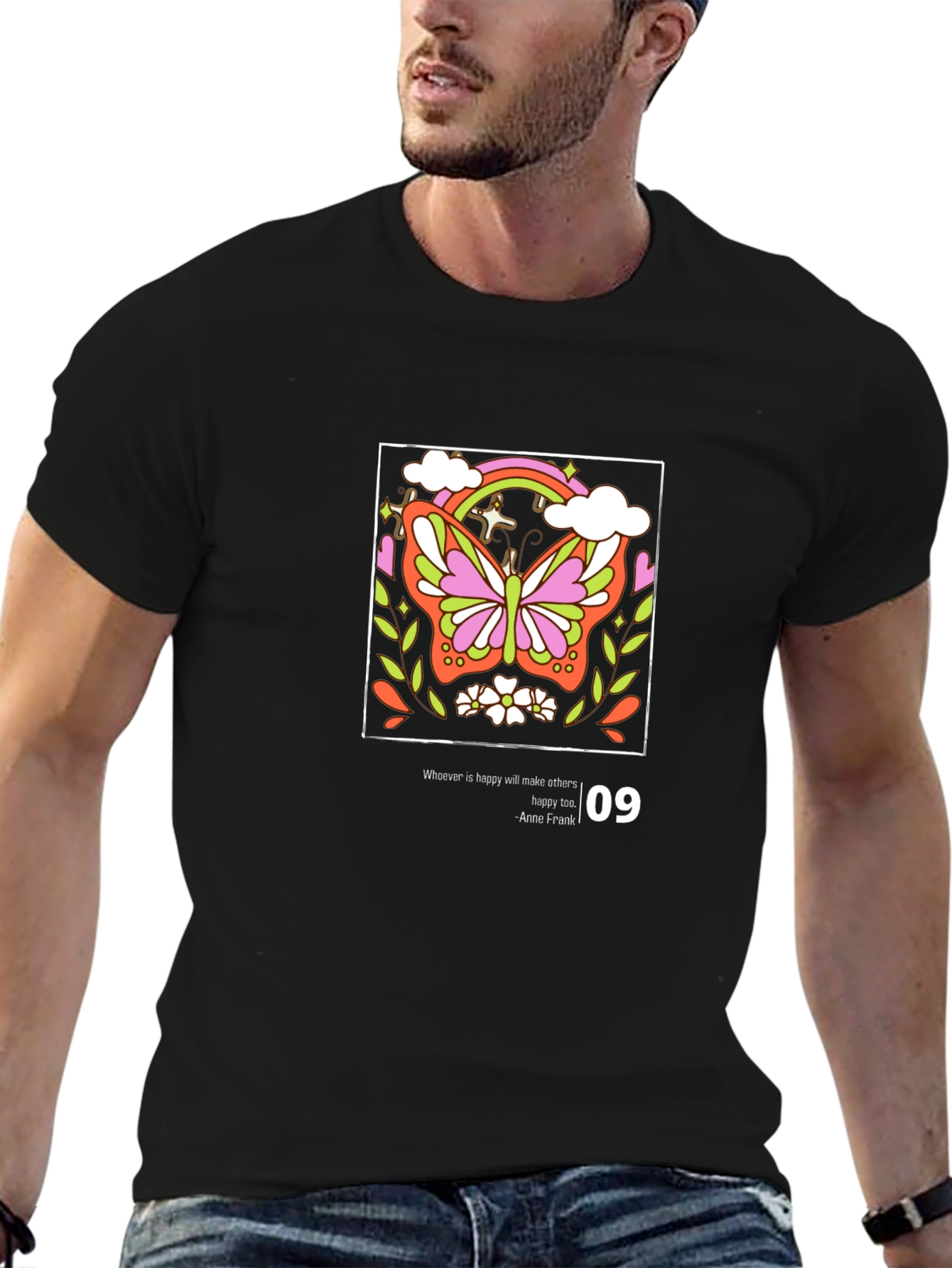 Butterfly Graphic Tee - Inspirational Anne Frank Quote