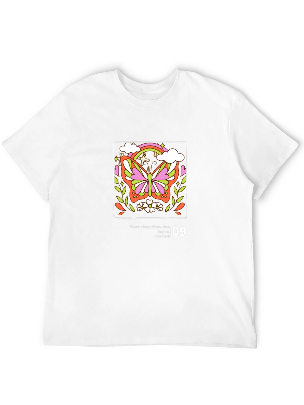 Butterfly Graphic Tee - Inspirational Anne Frank Quote