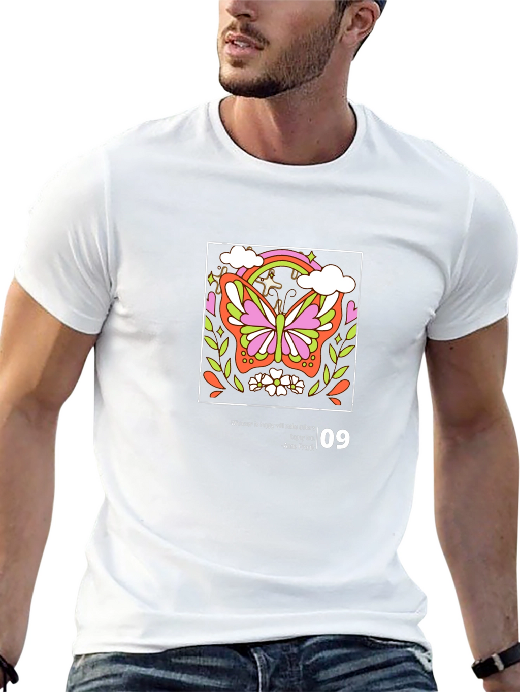 Butterfly Graphic Tee - Inspirational Anne Frank Quote
