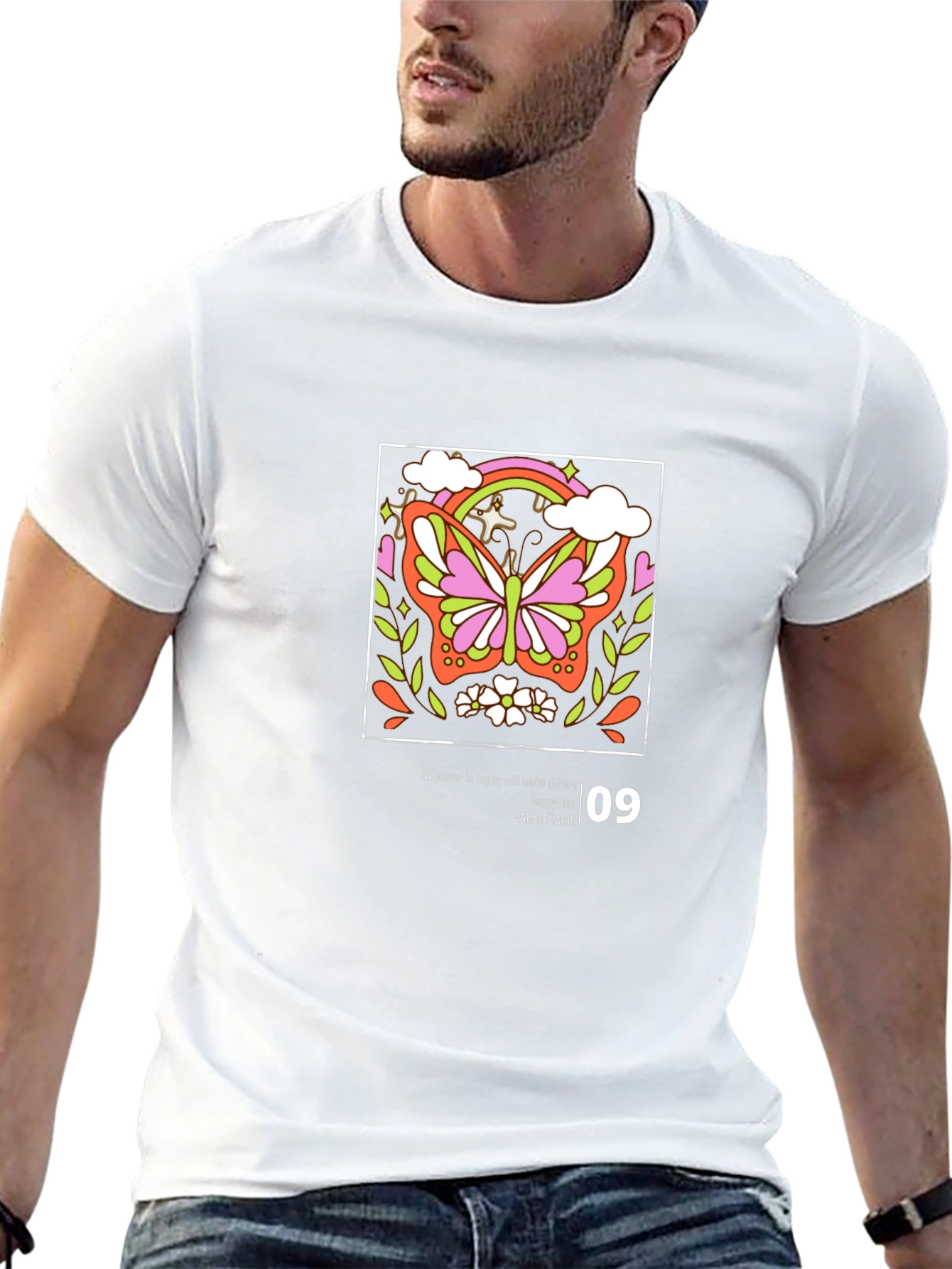 Butterfly Graphic Tee - Inspirational Anne Frank Quote