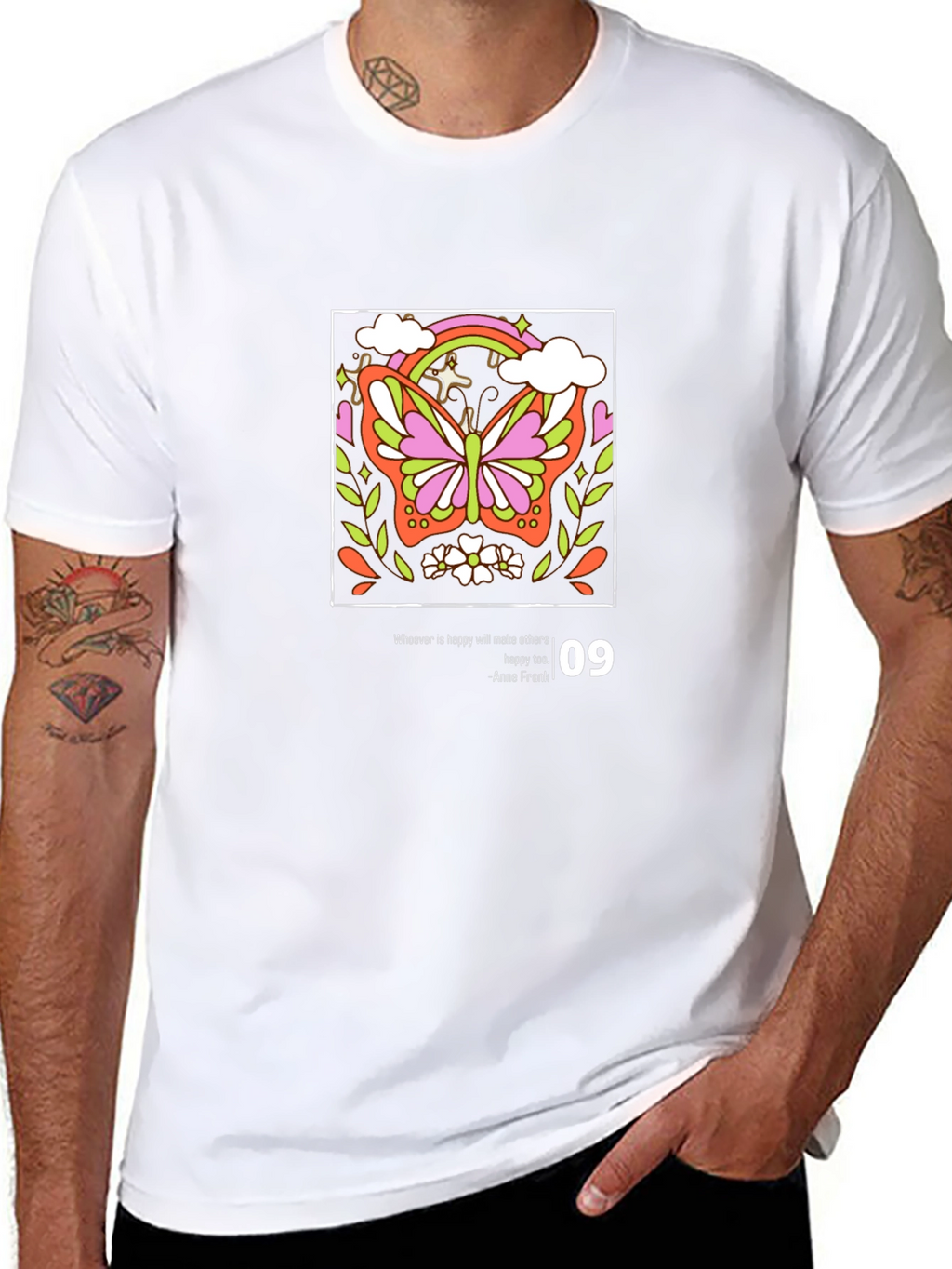 Butterfly Graphic Tee - Inspirational Anne Frank Quote
