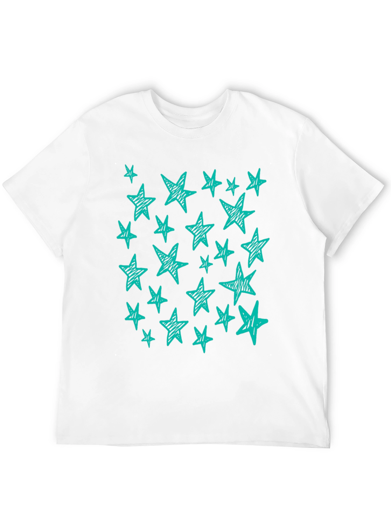 Starry Night Tee - Scribbled Star Design Black T-Shirt