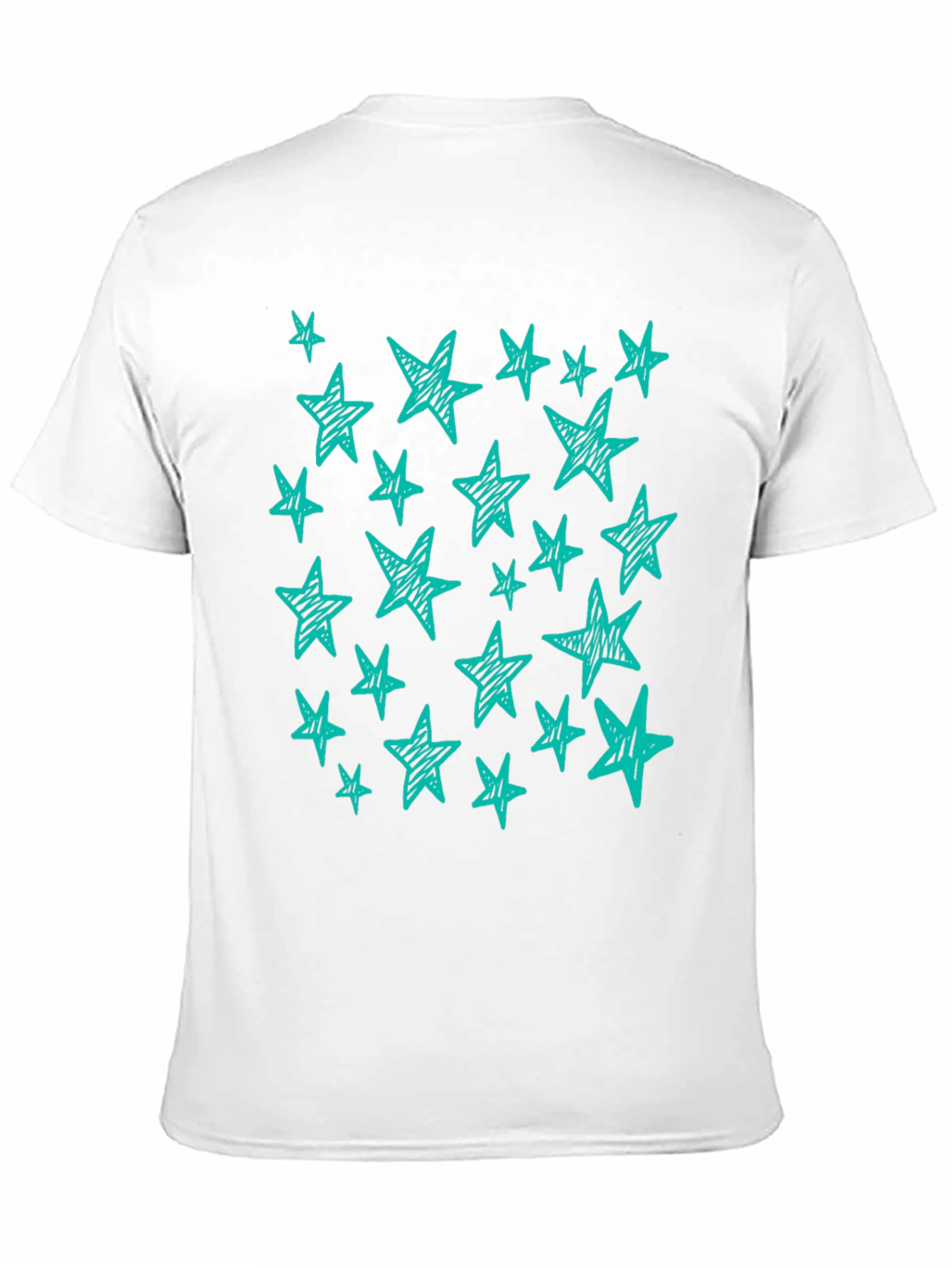 Starry Night Tee - Scribbled Star Design Black T-Shirt