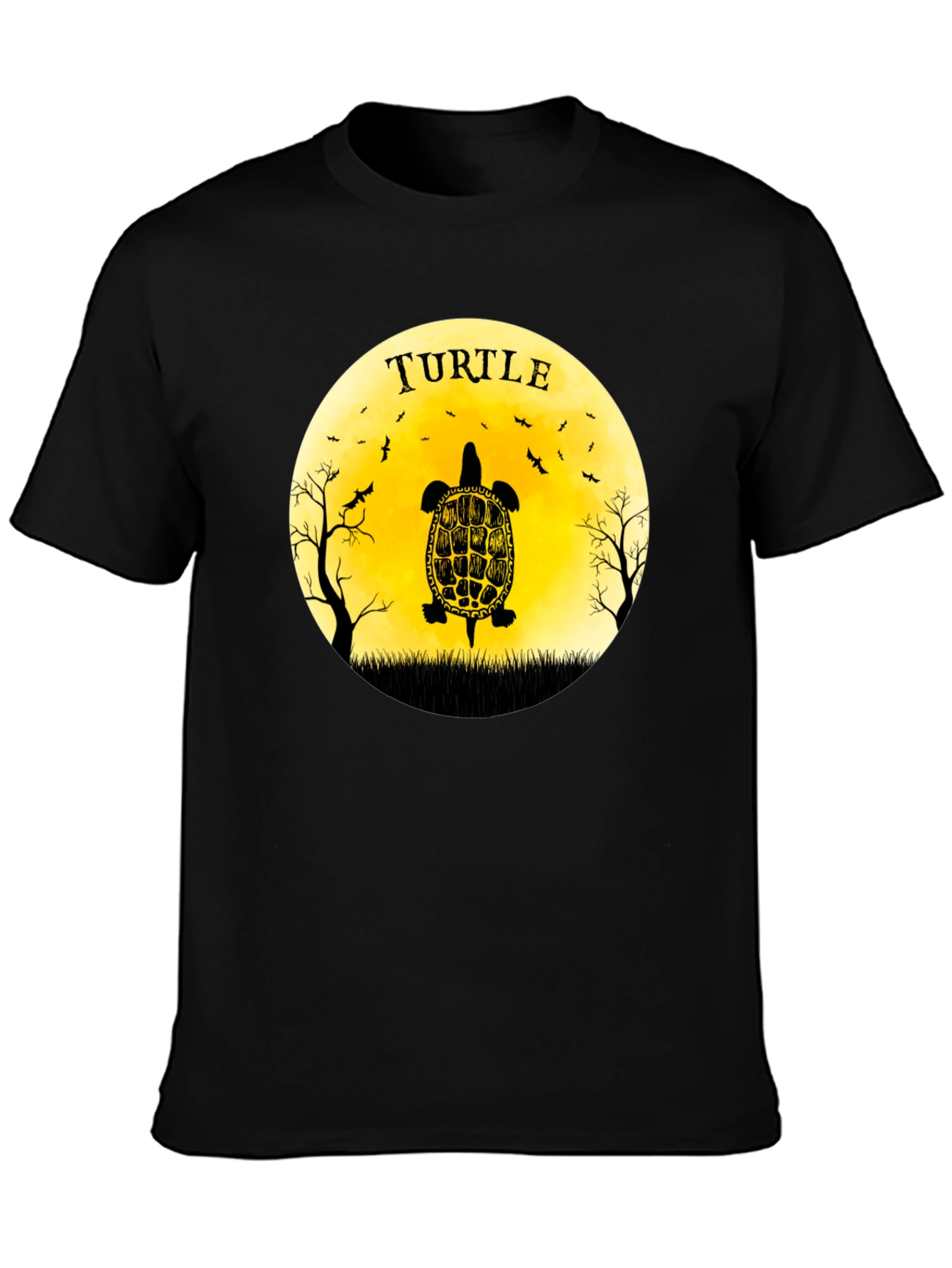 Turtle Graphic Tee - Black Cotton T-Shirt