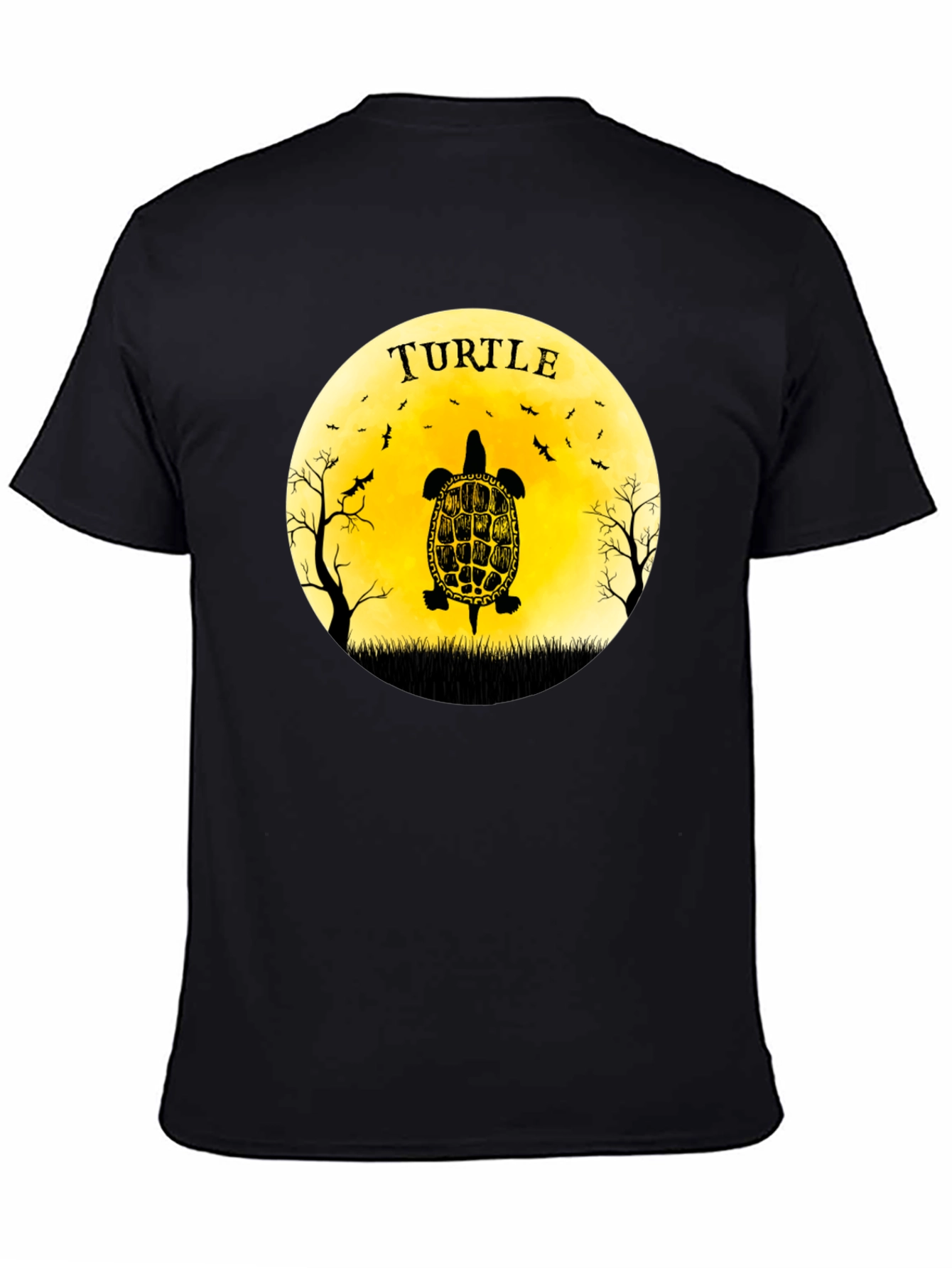 Turtle Graphic Tee - Black Cotton T-Shirt