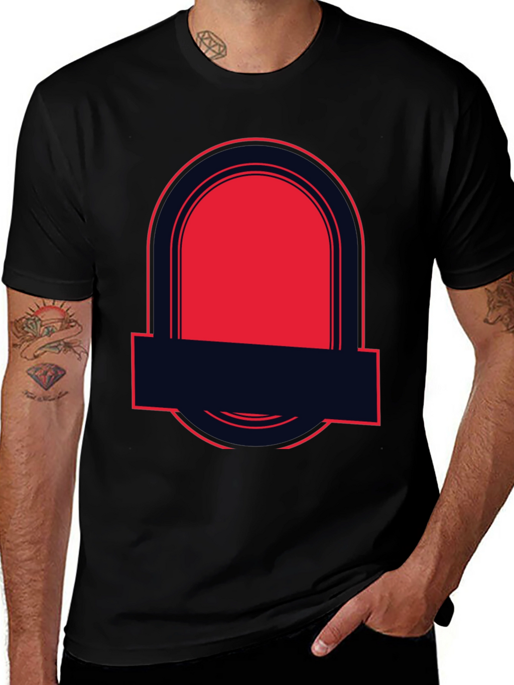 Bold Graphic Tee - Black with Red Accent