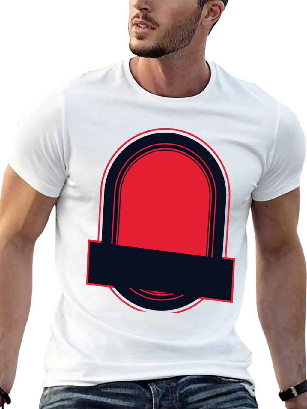 Bold Graphic Tee - Black with Red Accent