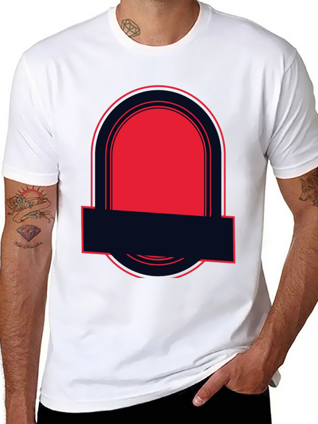 Bold Graphic Tee - Black with Red Accent