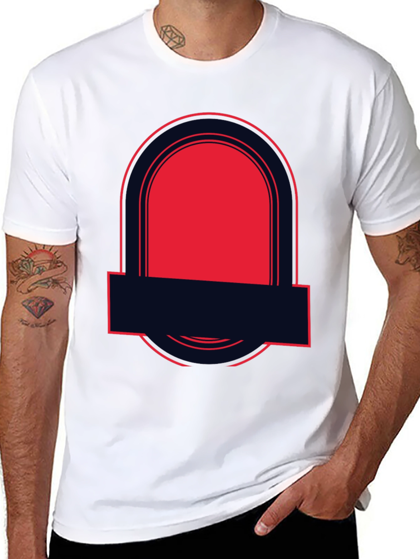 Bold Graphic Tee - Black with Red Accent