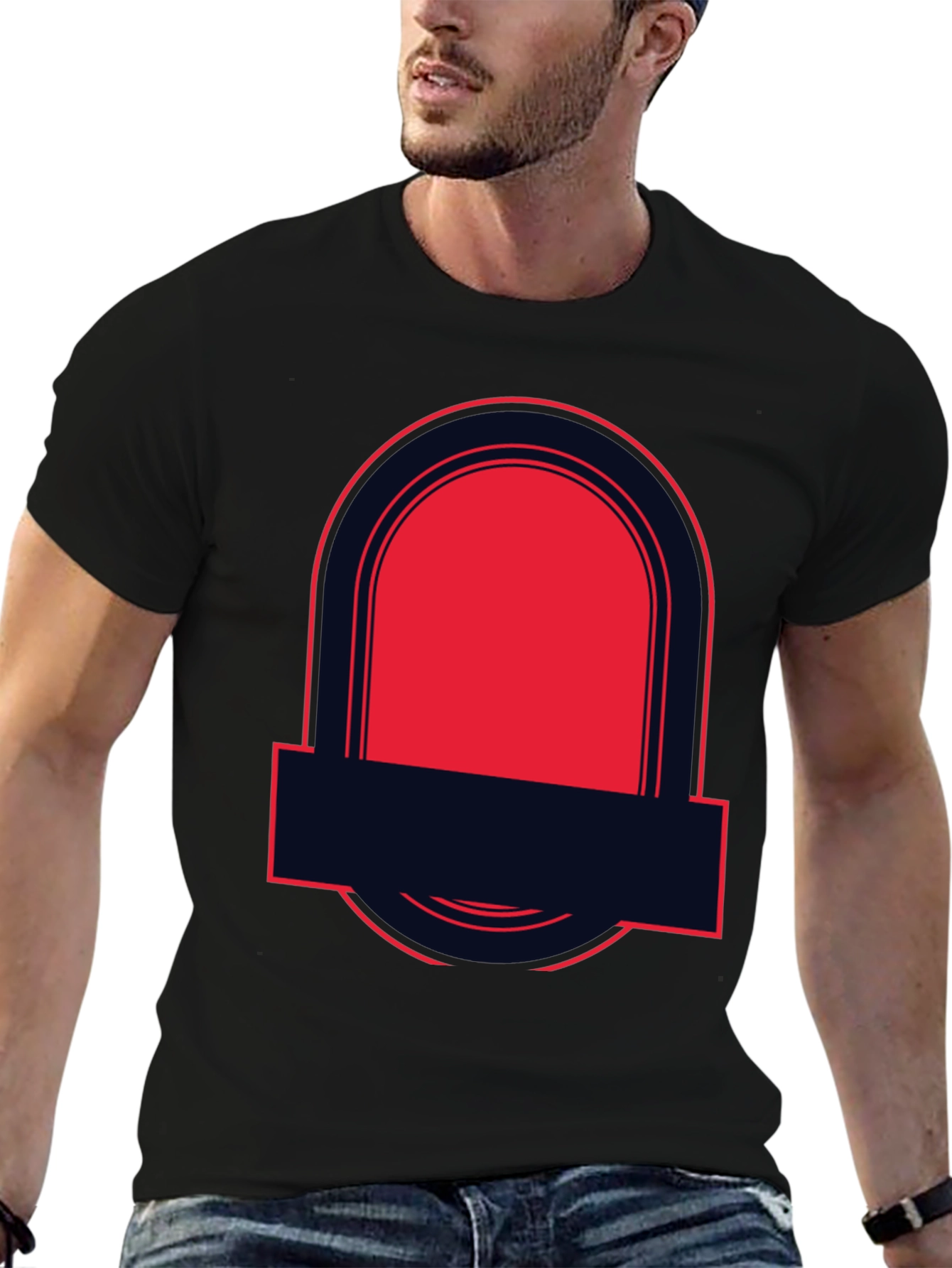 Bold Graphic Tee - Black with Red Accent