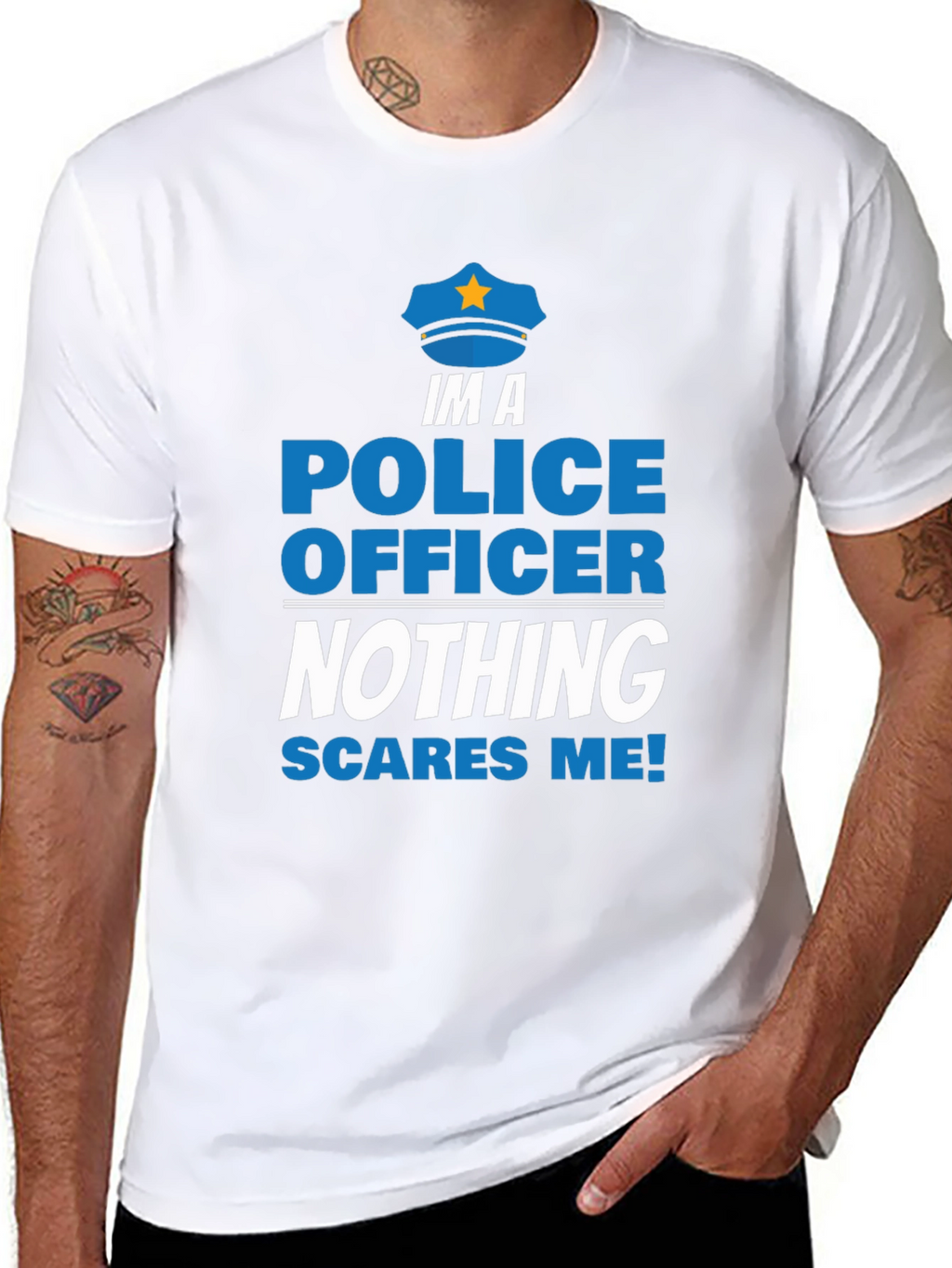 Im A Police Officer T-Shirt - Nothing Scares Me