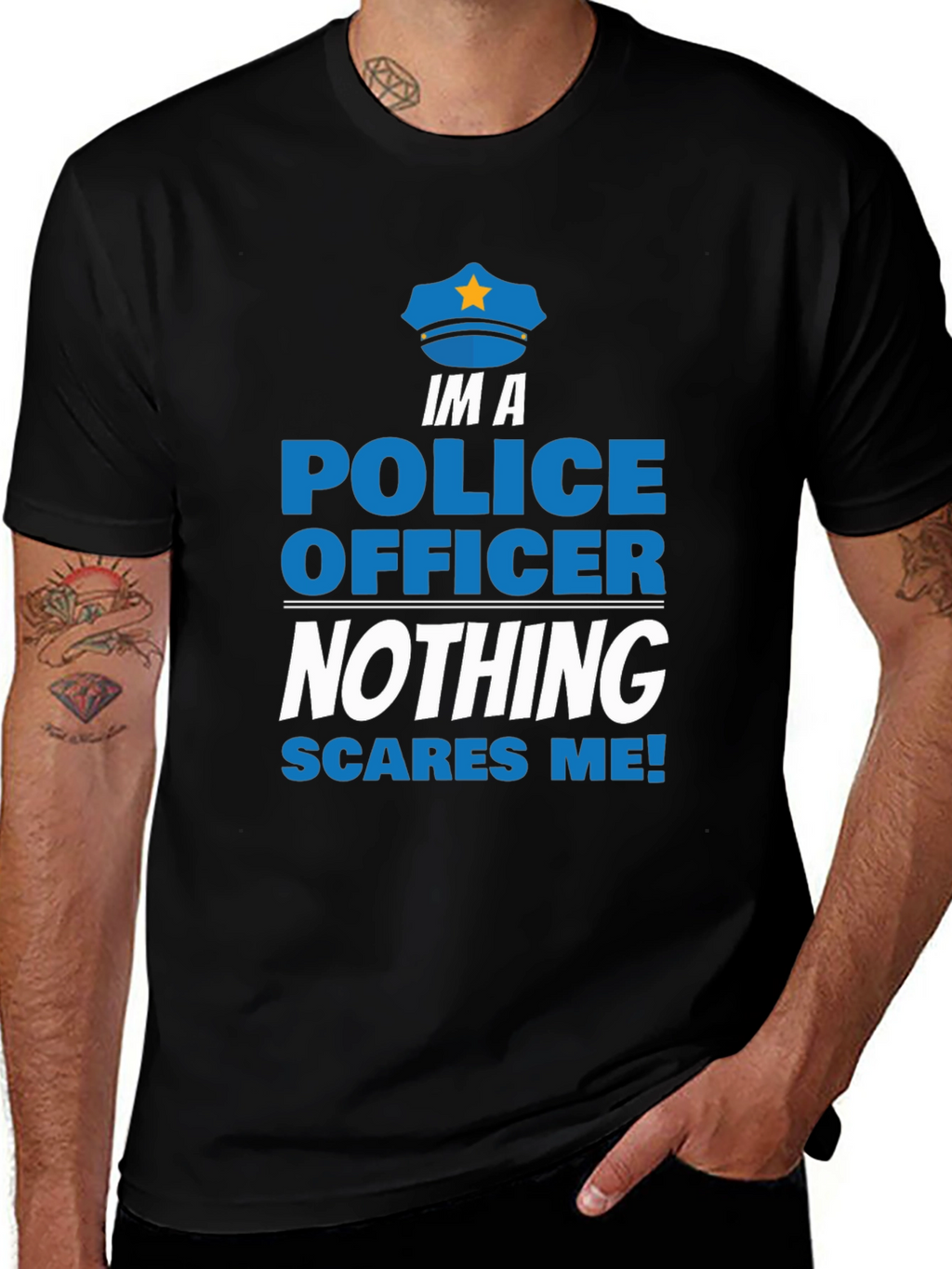Im A Police Officer T-Shirt - Nothing Scares Me
