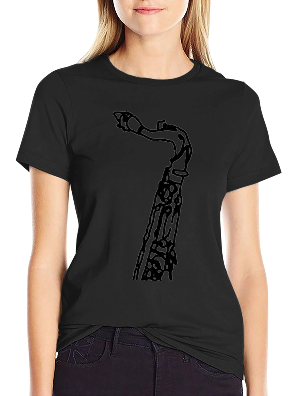 Saxophone T-Shirt - Black Graphic Tee for Musicians