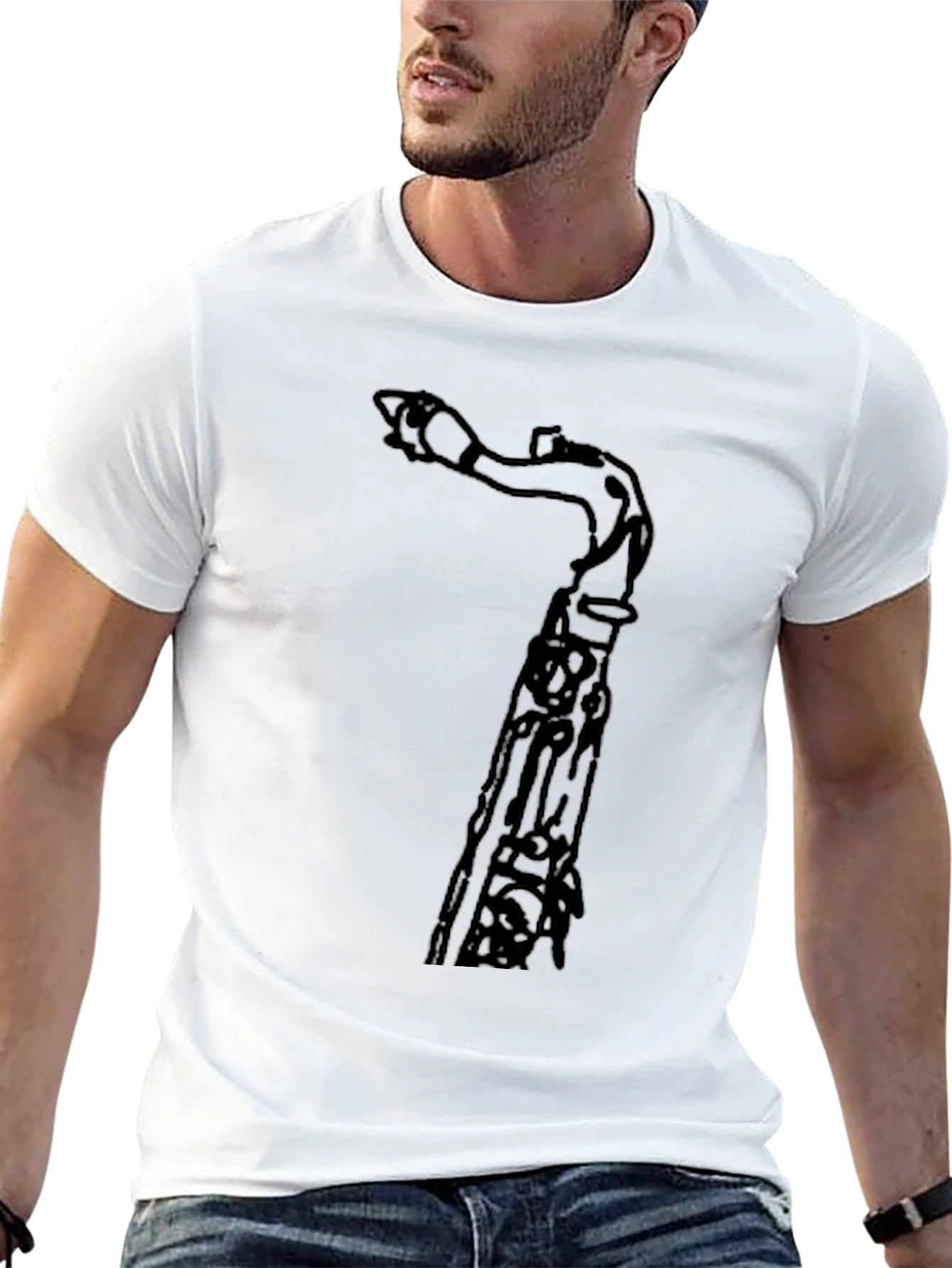 Saxophone T-Shirt - Black Graphic Tee for Musicians