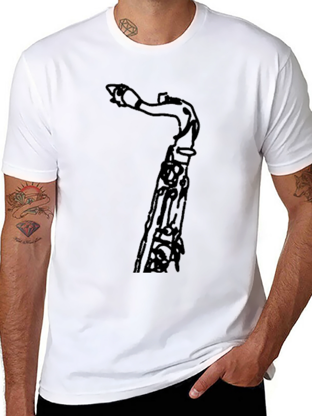Saxophone T-Shirt - Black Graphic Tee for Musicians