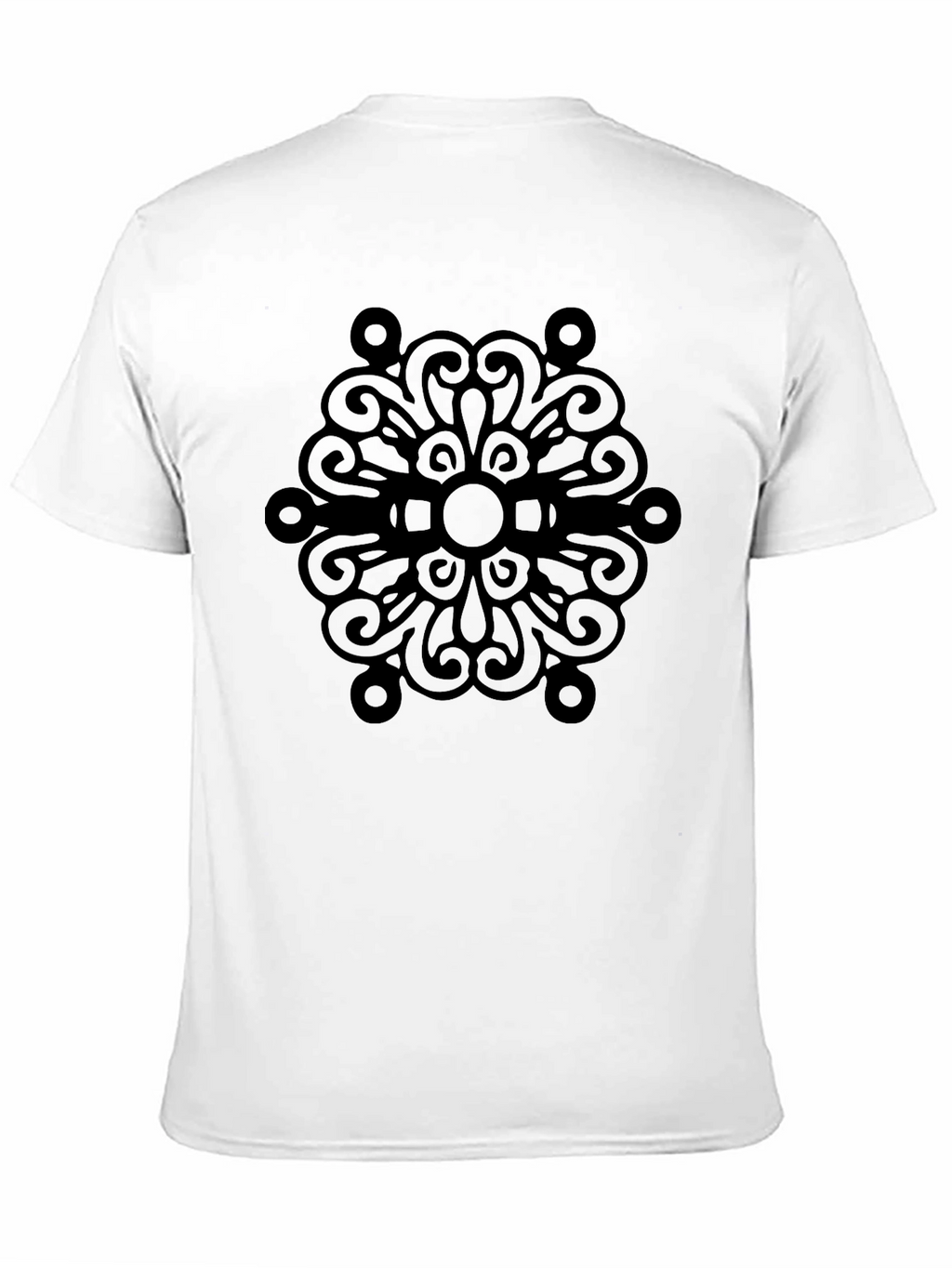 Black T-Shirt with Mandala Design