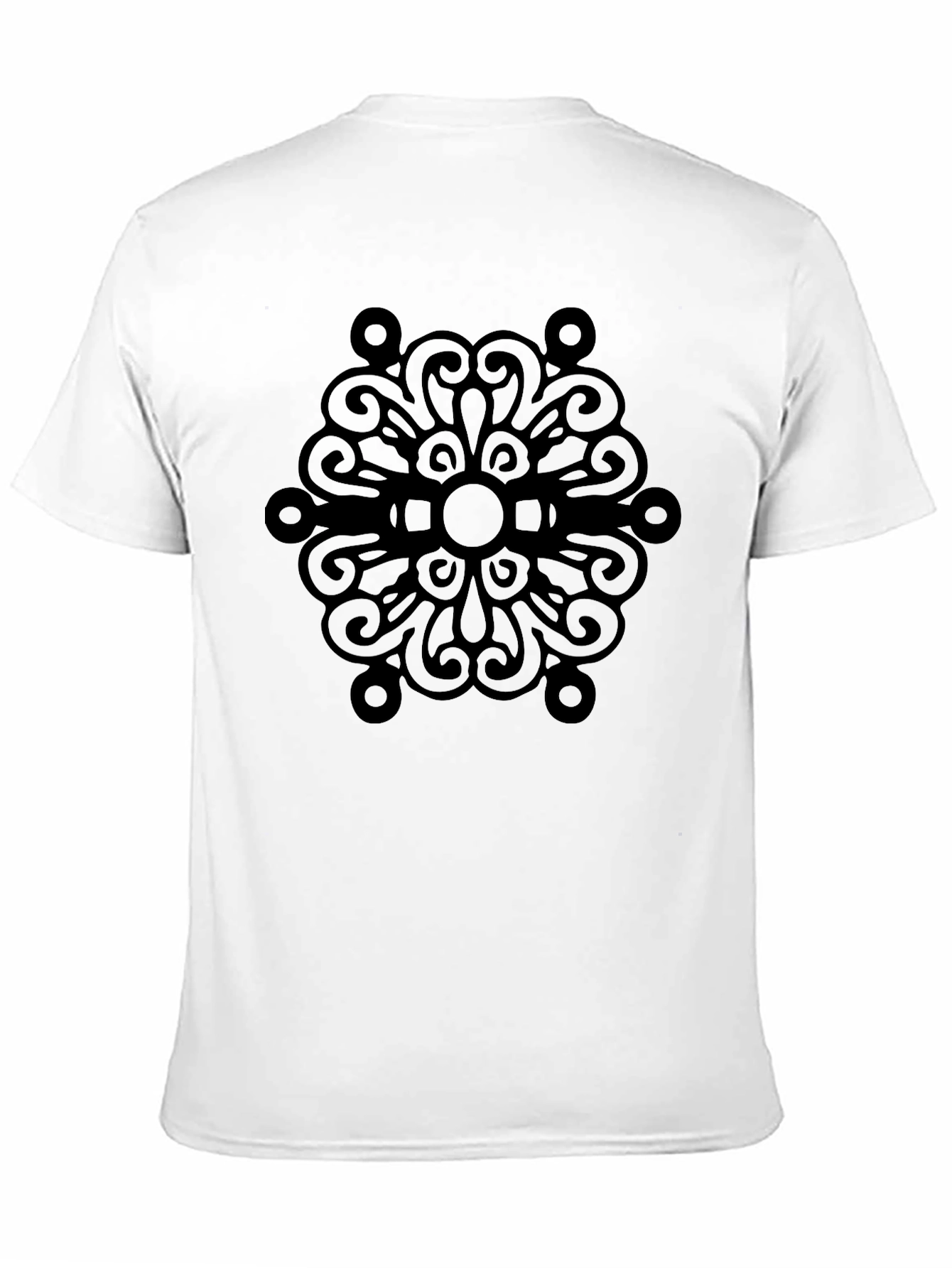 Black T-Shirt with Mandala Design