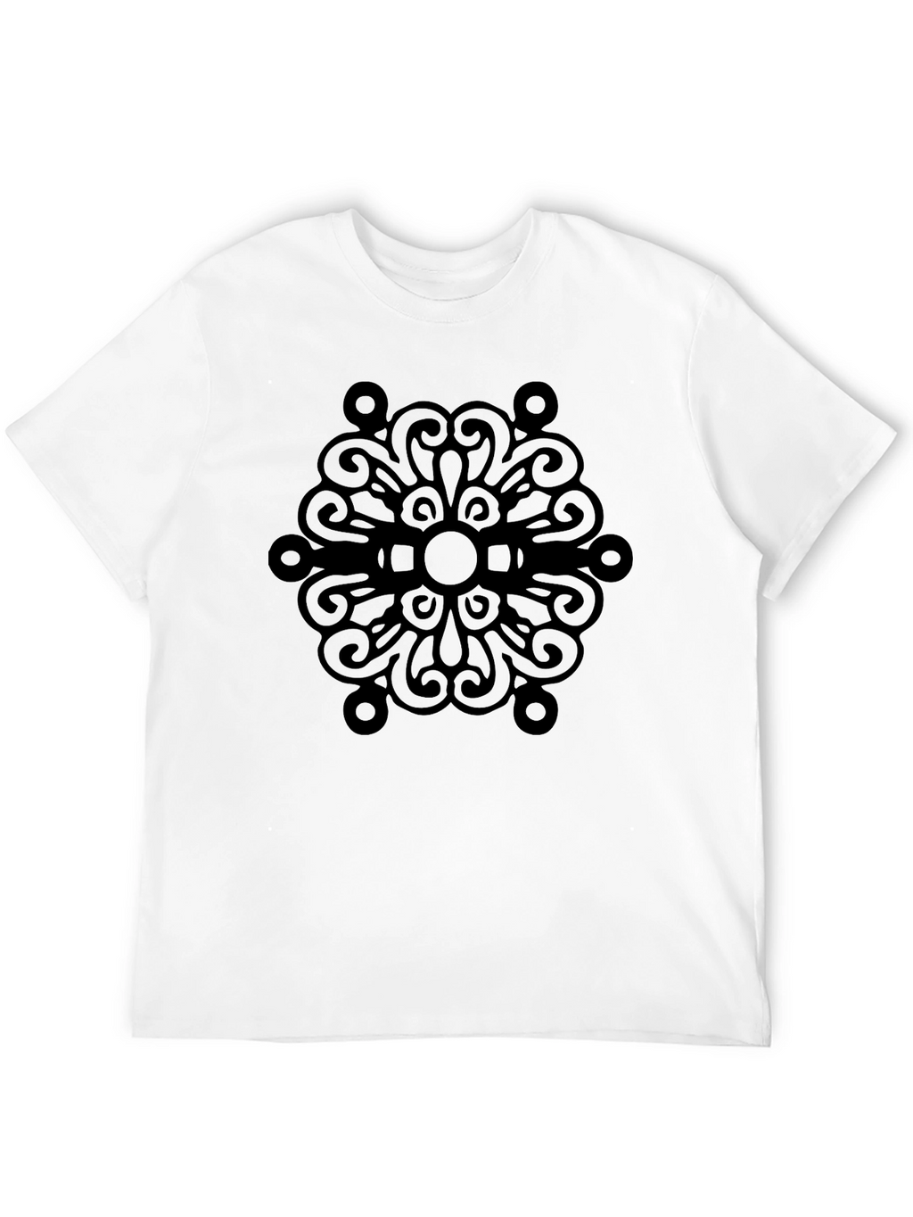 Black T-Shirt with Mandala Design