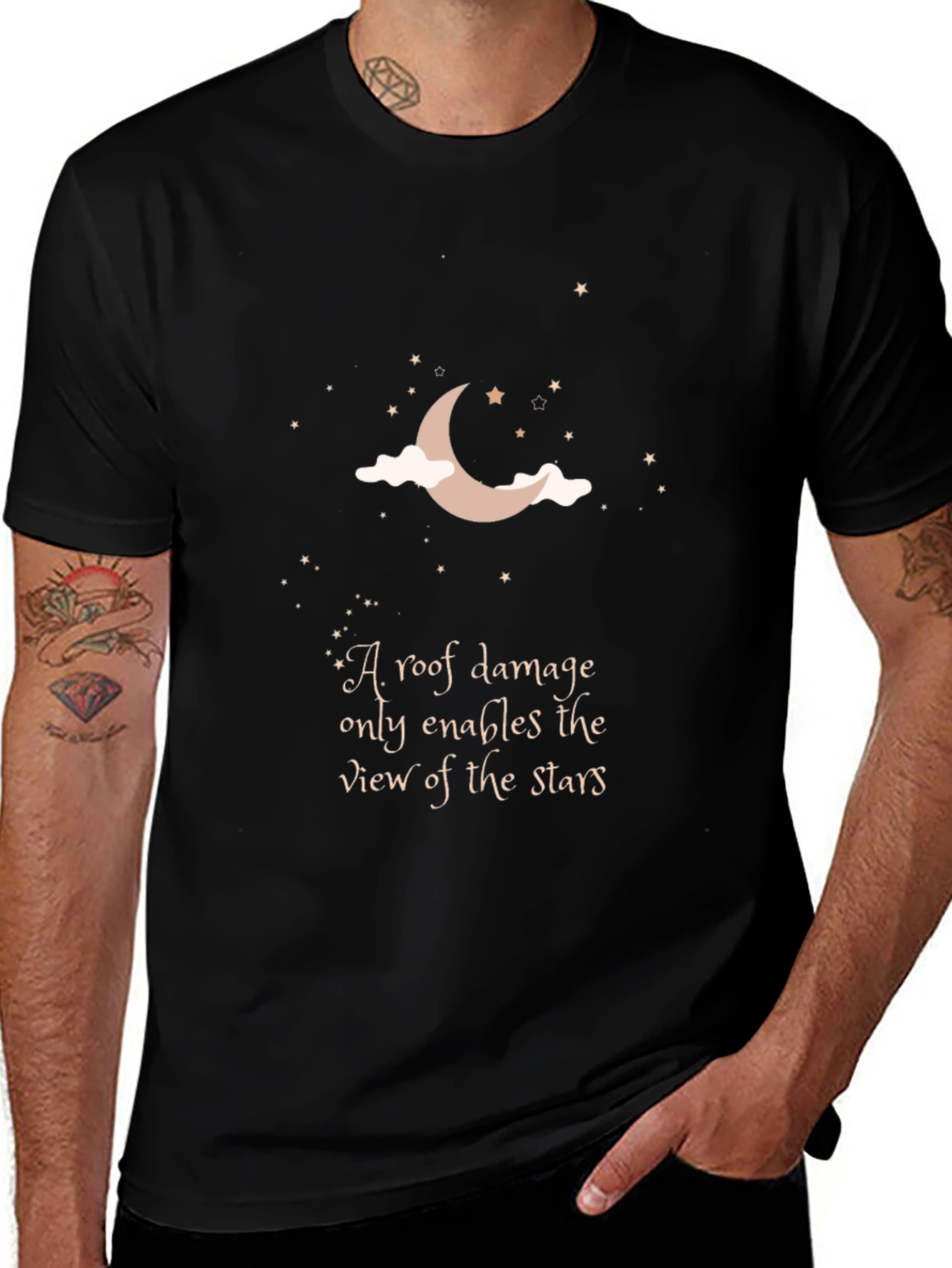 Moon & Stars T-Shirt: Inspiring Quote Graphic Tee