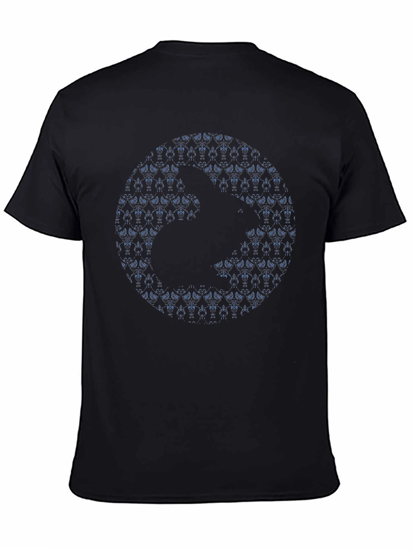 Abstract Geometric Print Black T-Shirt
