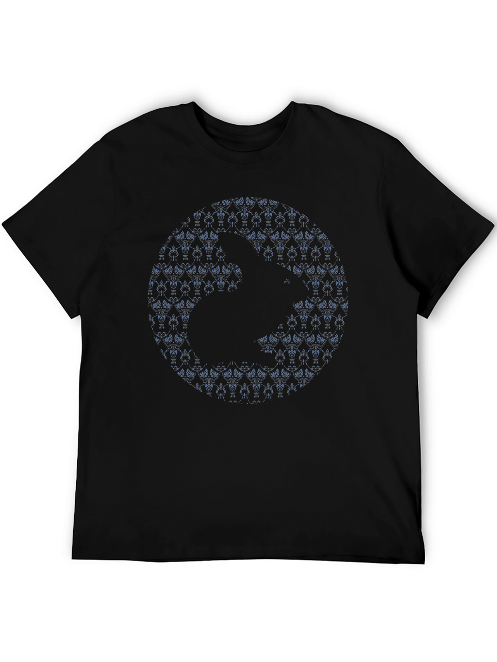 Abstract Geometric Print Black T-Shirt