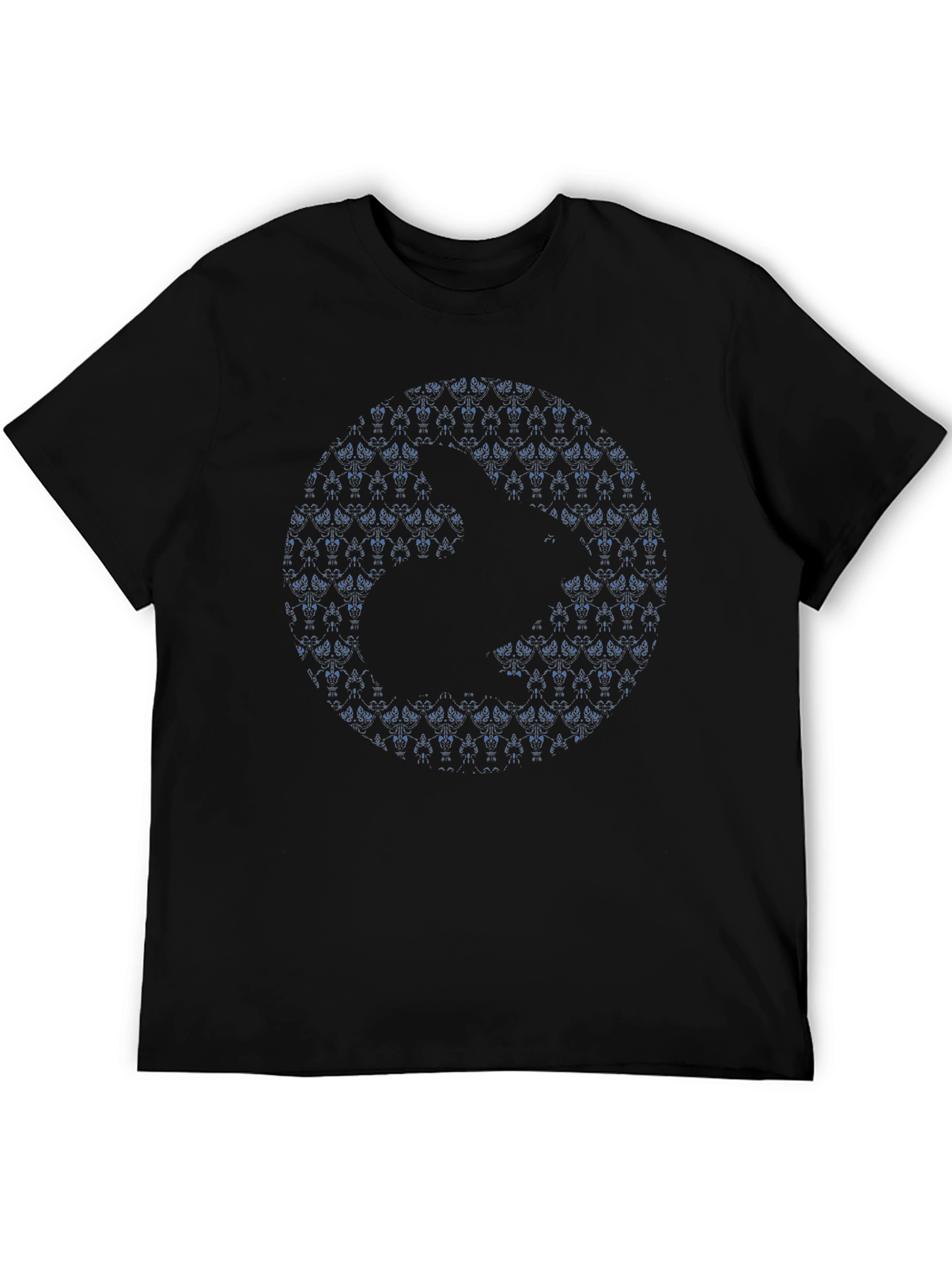 Abstract Geometric Print Black T-Shirt