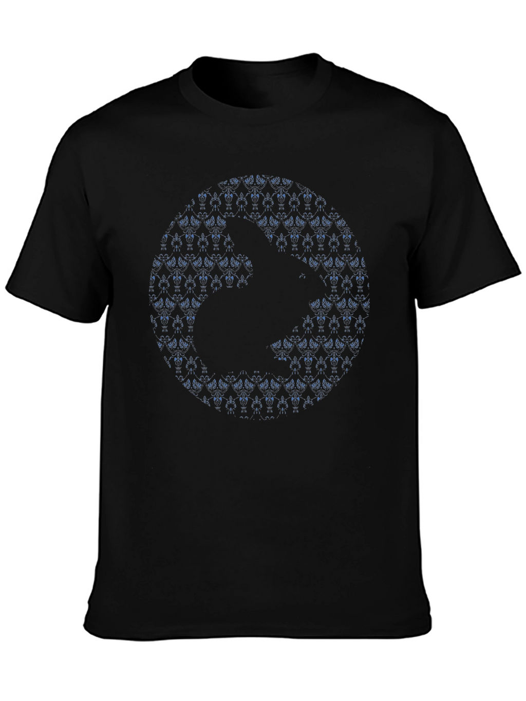 Abstract Geometric Print Black T-Shirt