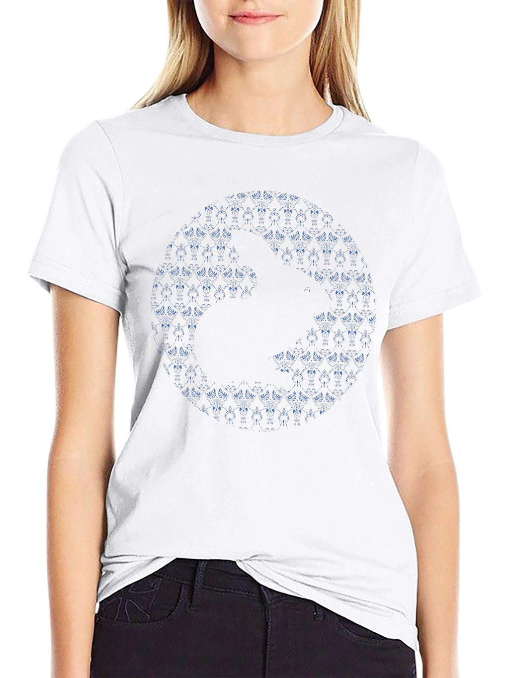 Abstract Geometric Print Black T-Shirt