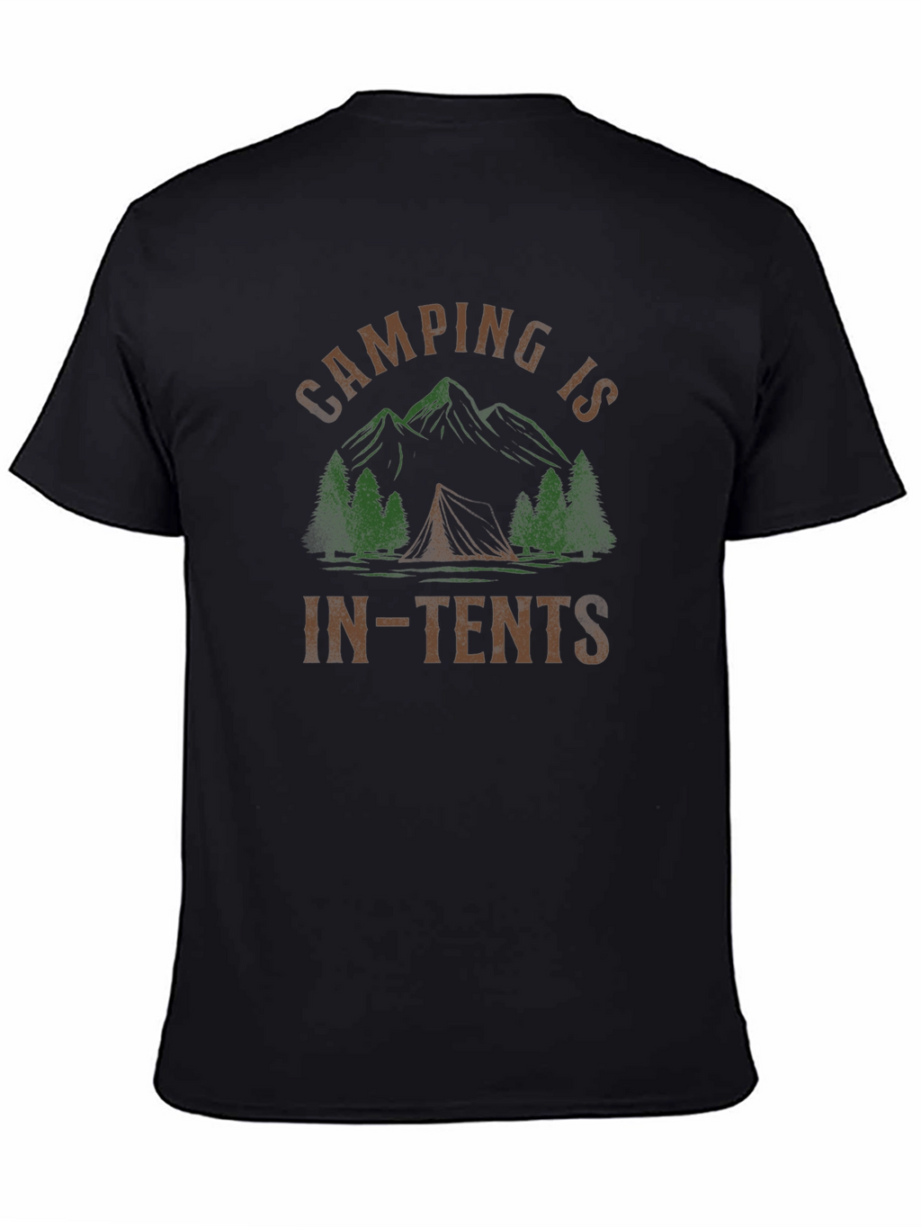 Camping Is In-Tents Black T-Shirt
