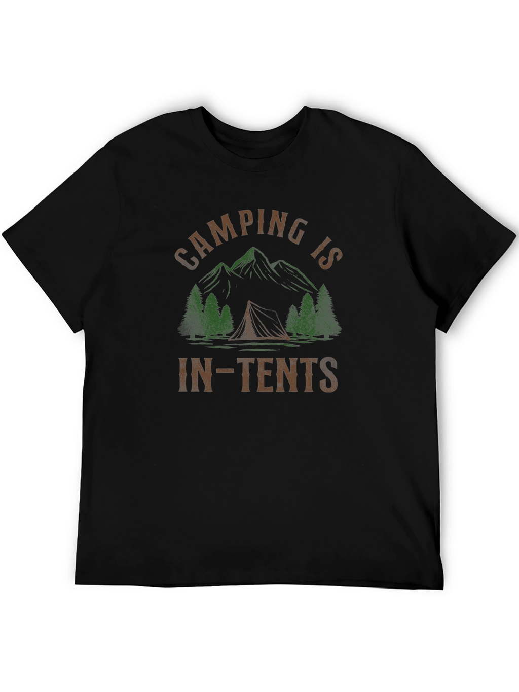 Camping Is In-Tents Black T-Shirt