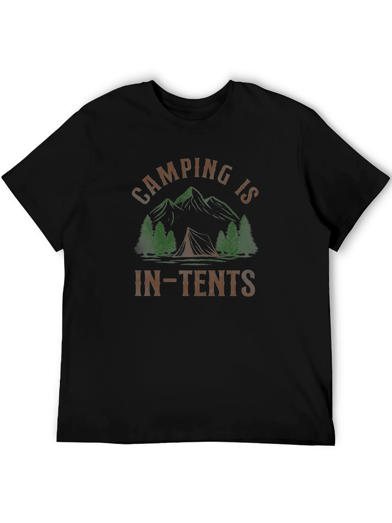 Camping Is In-Tents Black T-Shirt