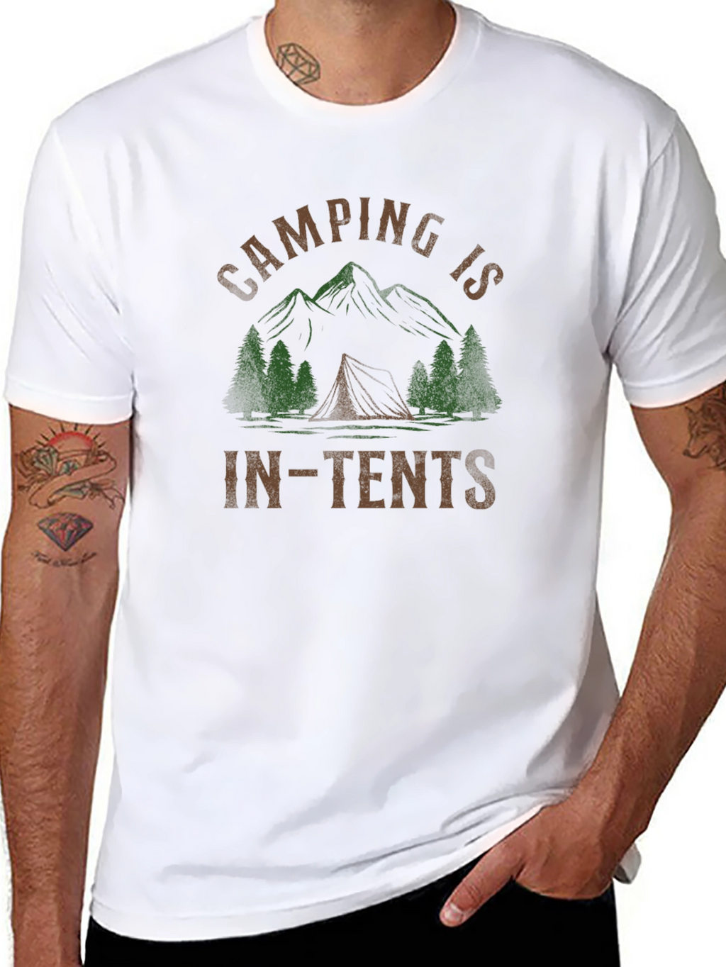 Camping Is In-Tents Black T-Shirt