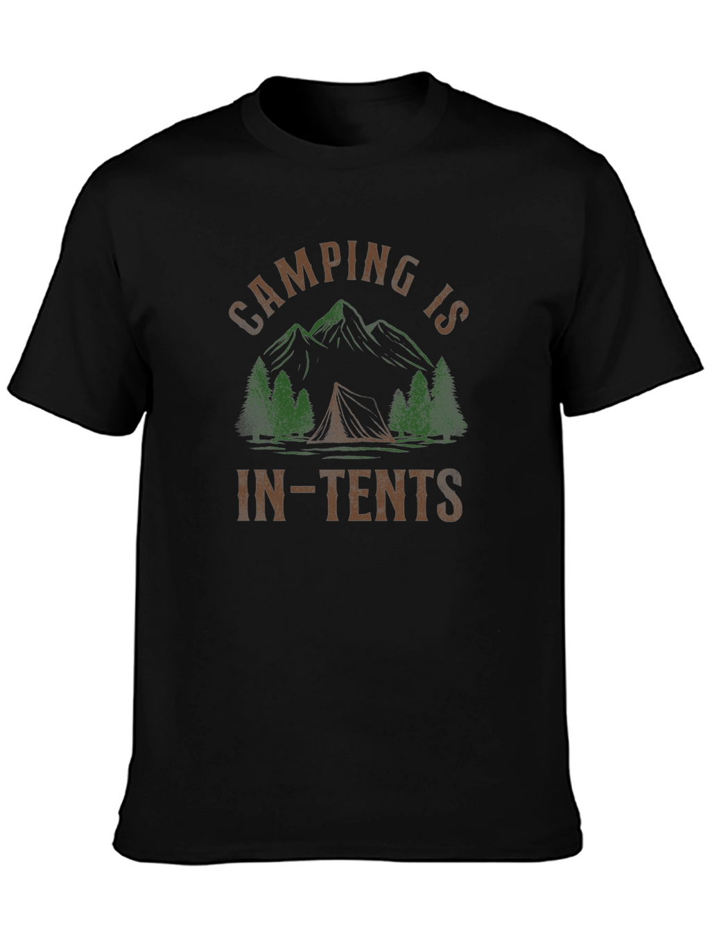 Camping Is In-Tents Black T-Shirt