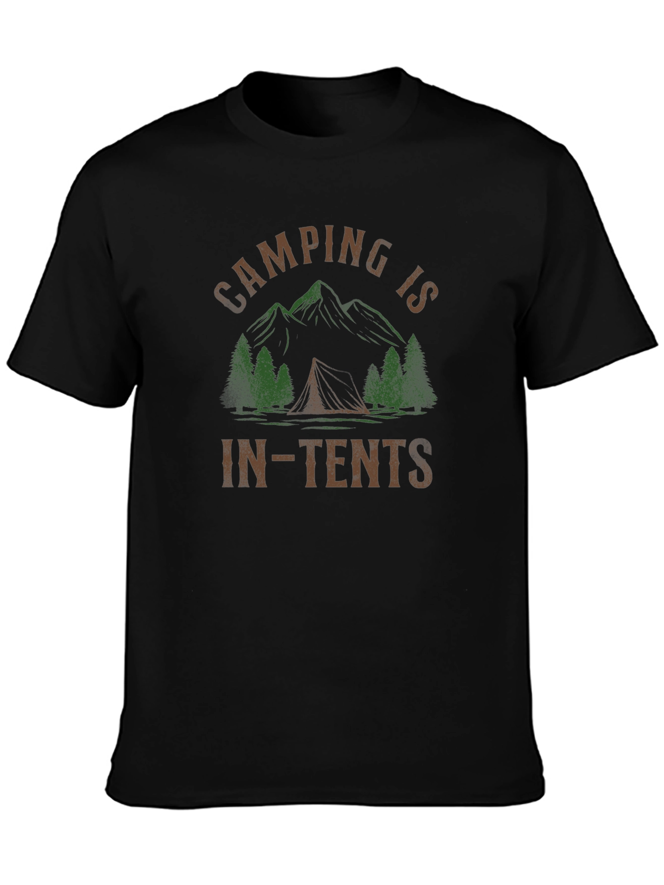 Camping Is In-Tents Black T-Shirt