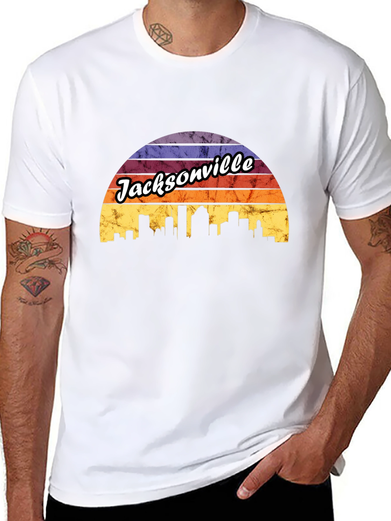 Jacksonville Retro Skyline Graphic T-Shirt