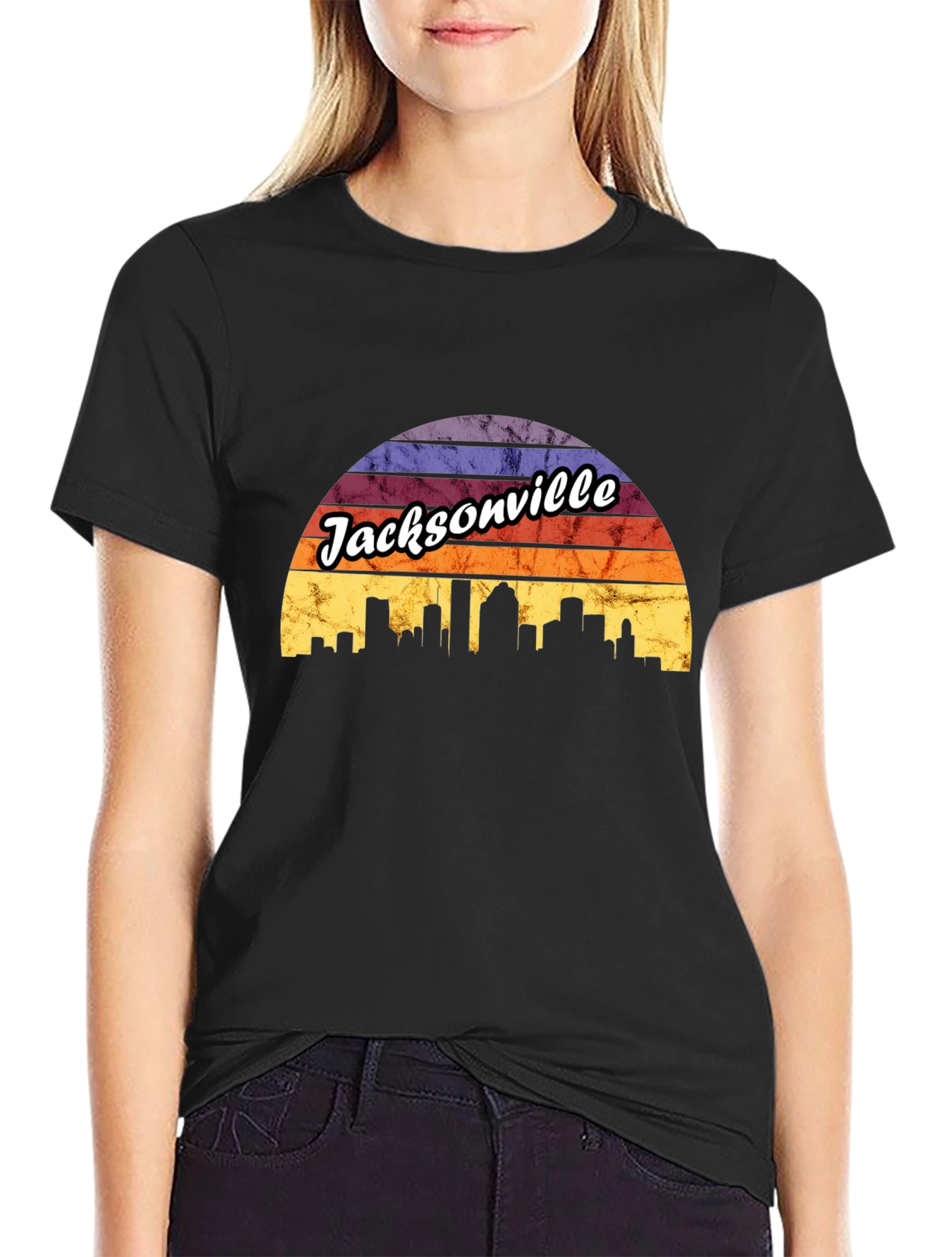 Jacksonville Retro Skyline Graphic T-Shirt