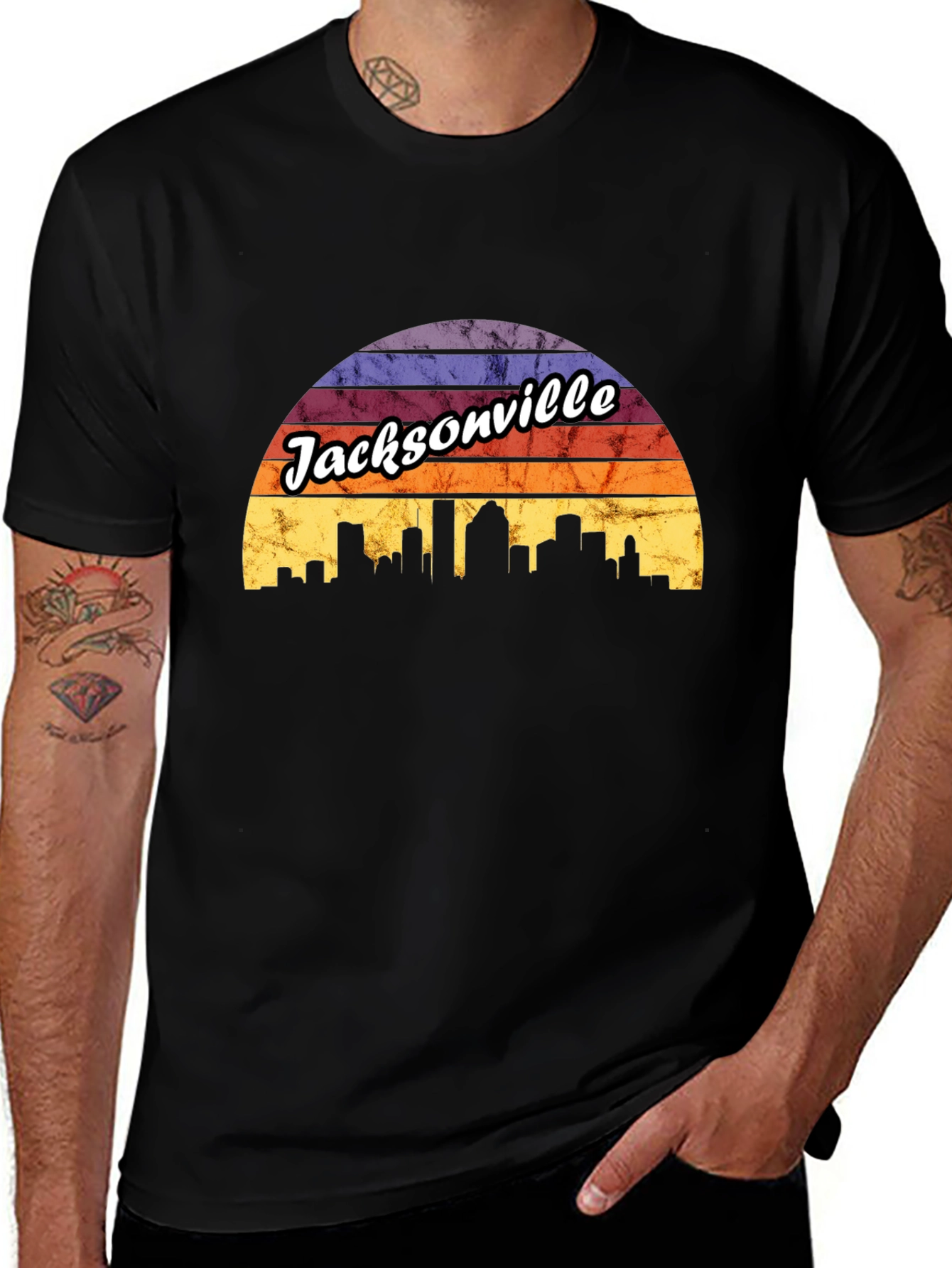 Jacksonville Retro Skyline Graphic T-Shirt