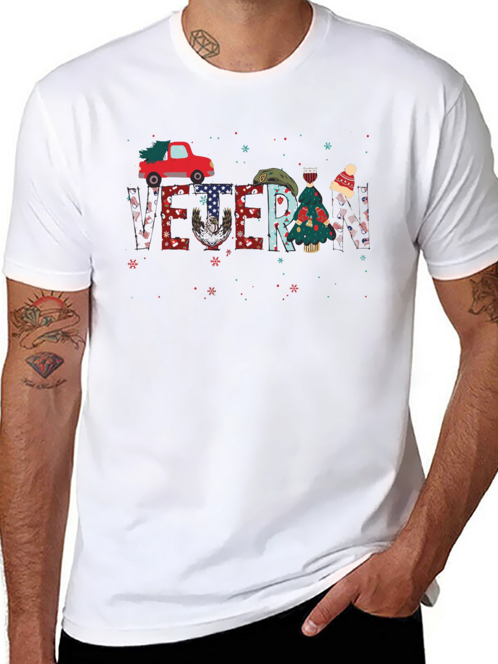 Veteran Christmas Truck Graphic Tee