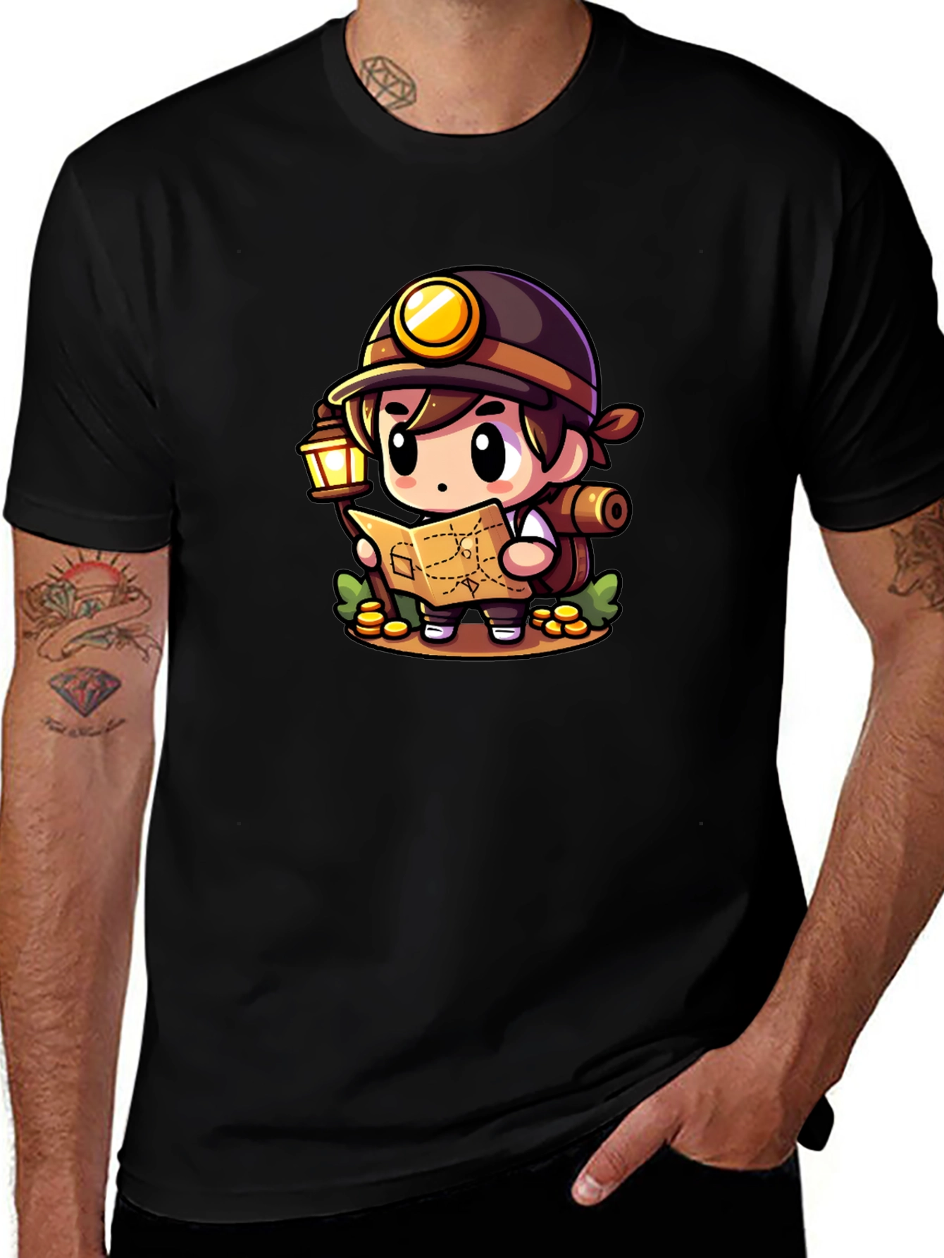 Miner Adventurer Graphic Tee - Black