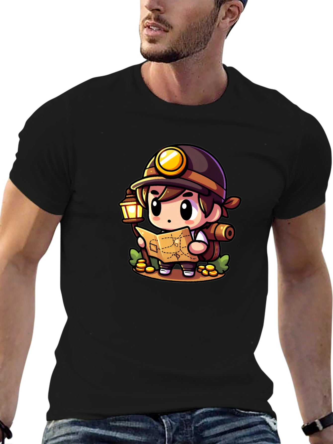 Miner Adventurer Graphic Tee - Black